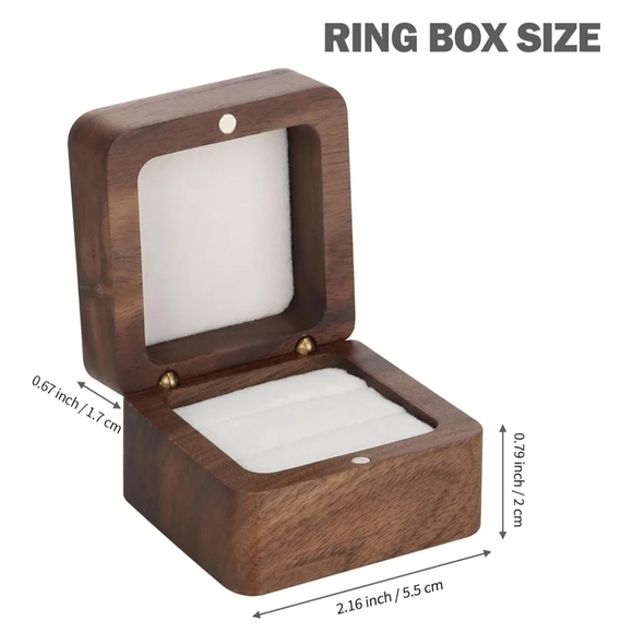 Wooden Ring Box with Two Slots - Picture 2 of 5